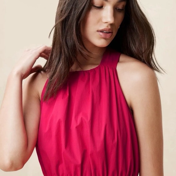 Banana Republic Bubble-Hem Taffeta MIDI Dress Size Large - Picture 3 of 4